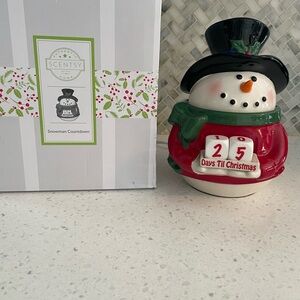 Scentsy Snowman Countdown RETIRED Wax Melt Christmas Warmer NIB